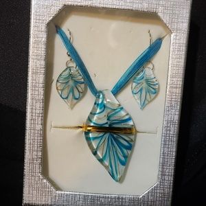 Glass necklaces and earrings